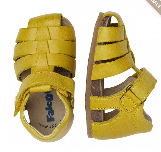 Sandalo da bambino in pelle ALBY colore YELLOW by Falcotto